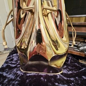 Bath & Body Works Gold Cinch Top Gift Bag PVC